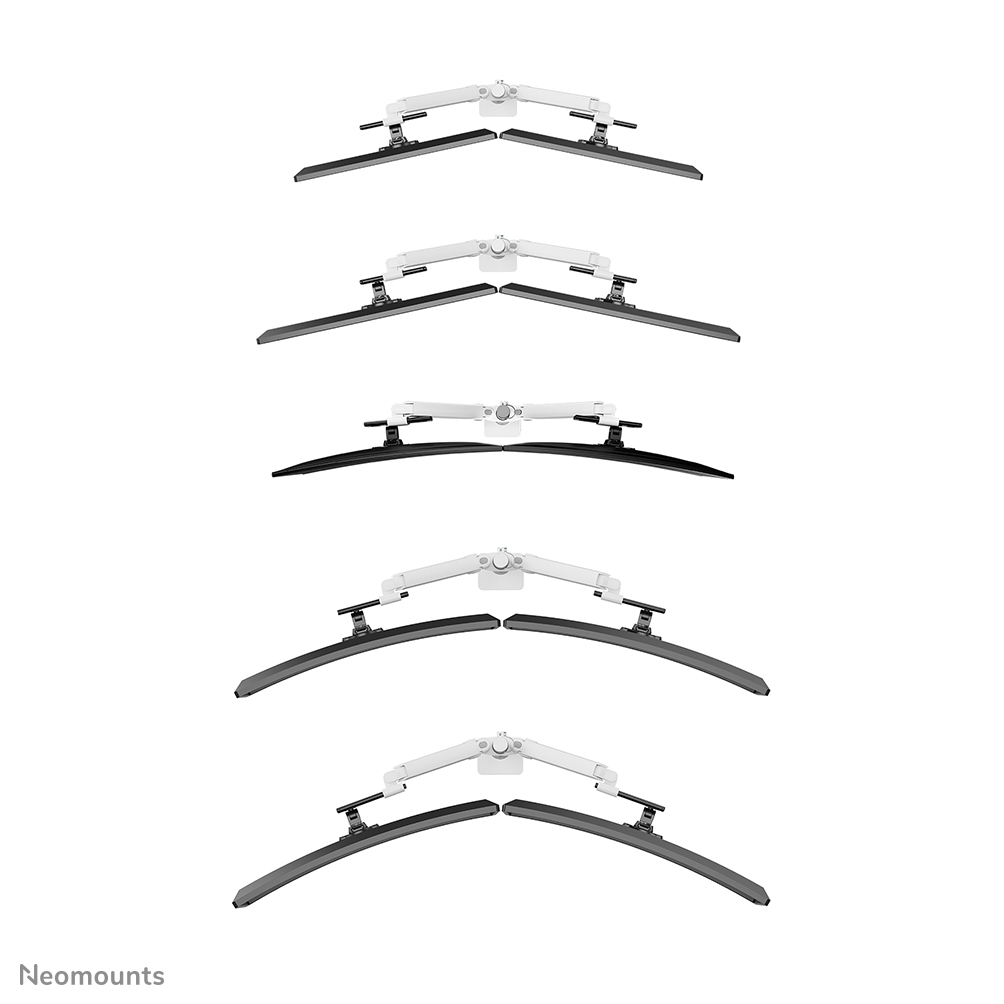 Neomounts DS65S-950WH2 Monitorarm 24-34" - gasveer - Topfix - multi-instelbaar - 180°-stop